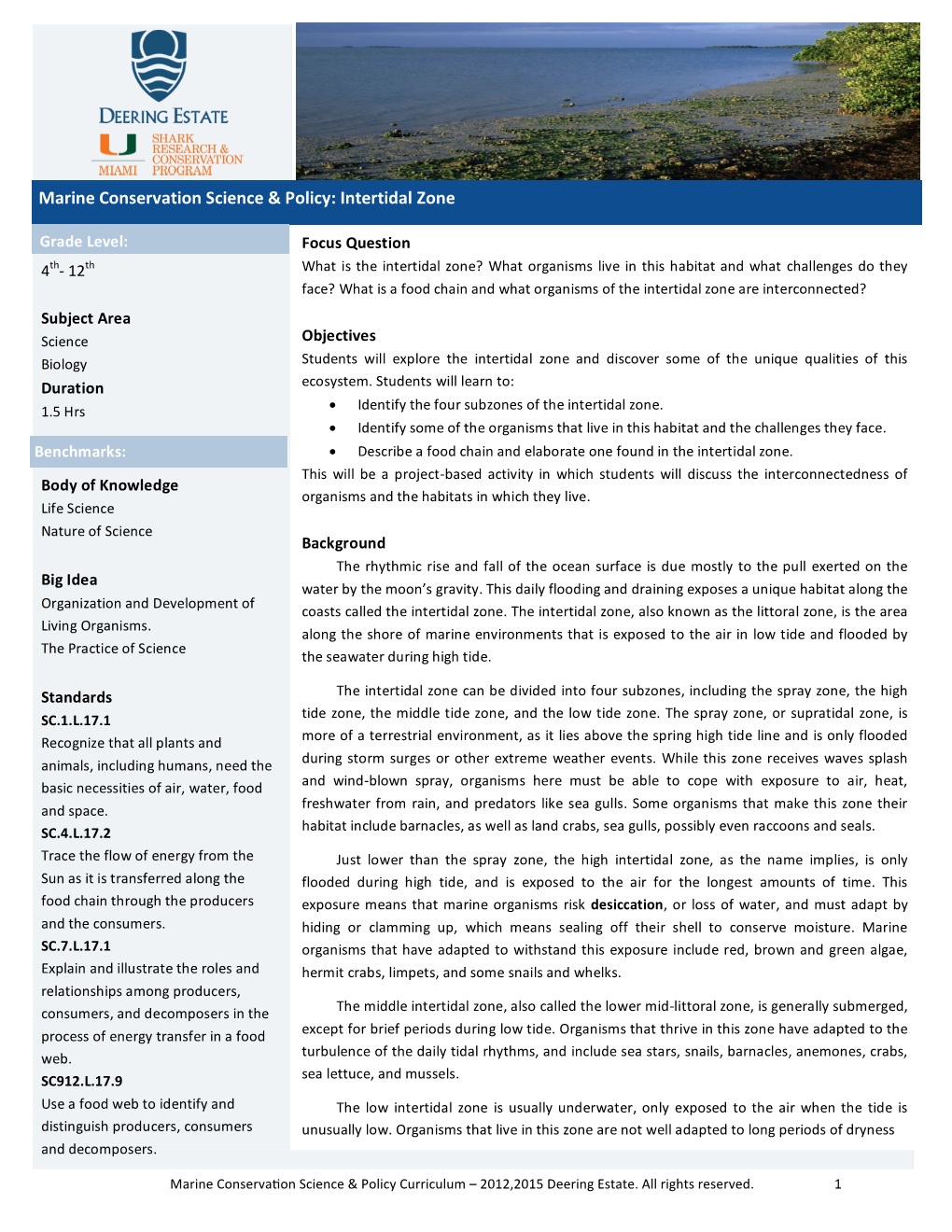 Marine Conservation Science & Policy: Intertidal Zone