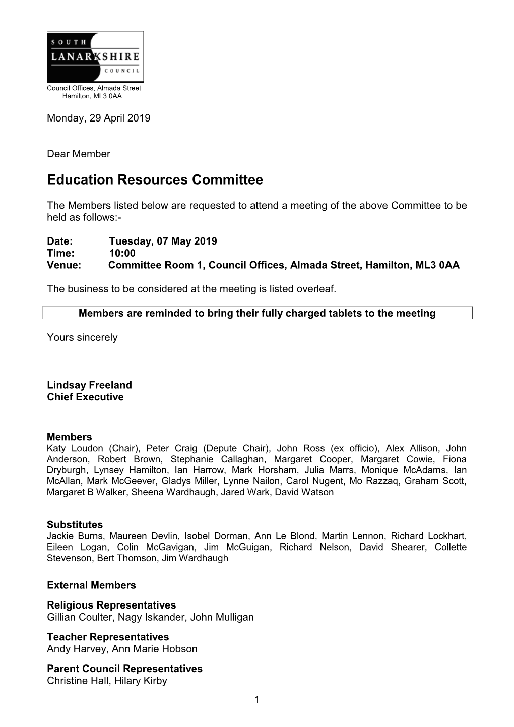 Education Resources Committee