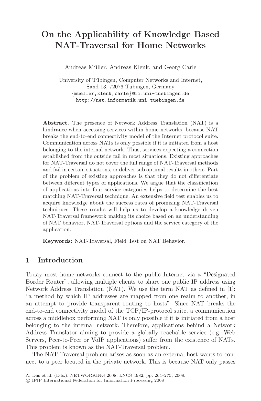 On the Applicability of Knowledge Based NAT-Traversal for Home Networks