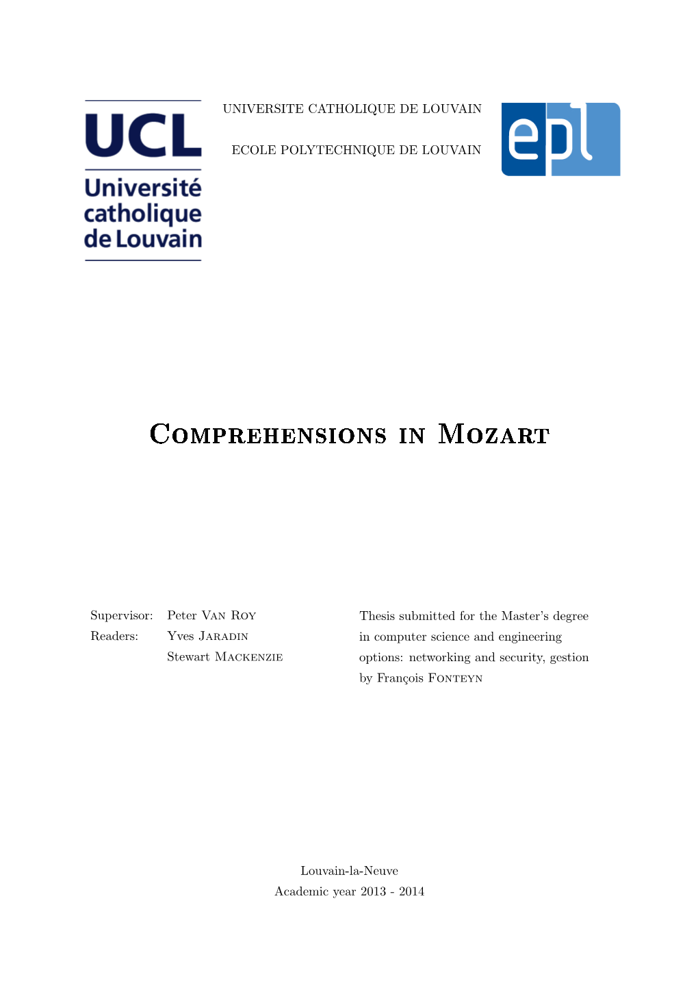 Comprehensions in Mozart