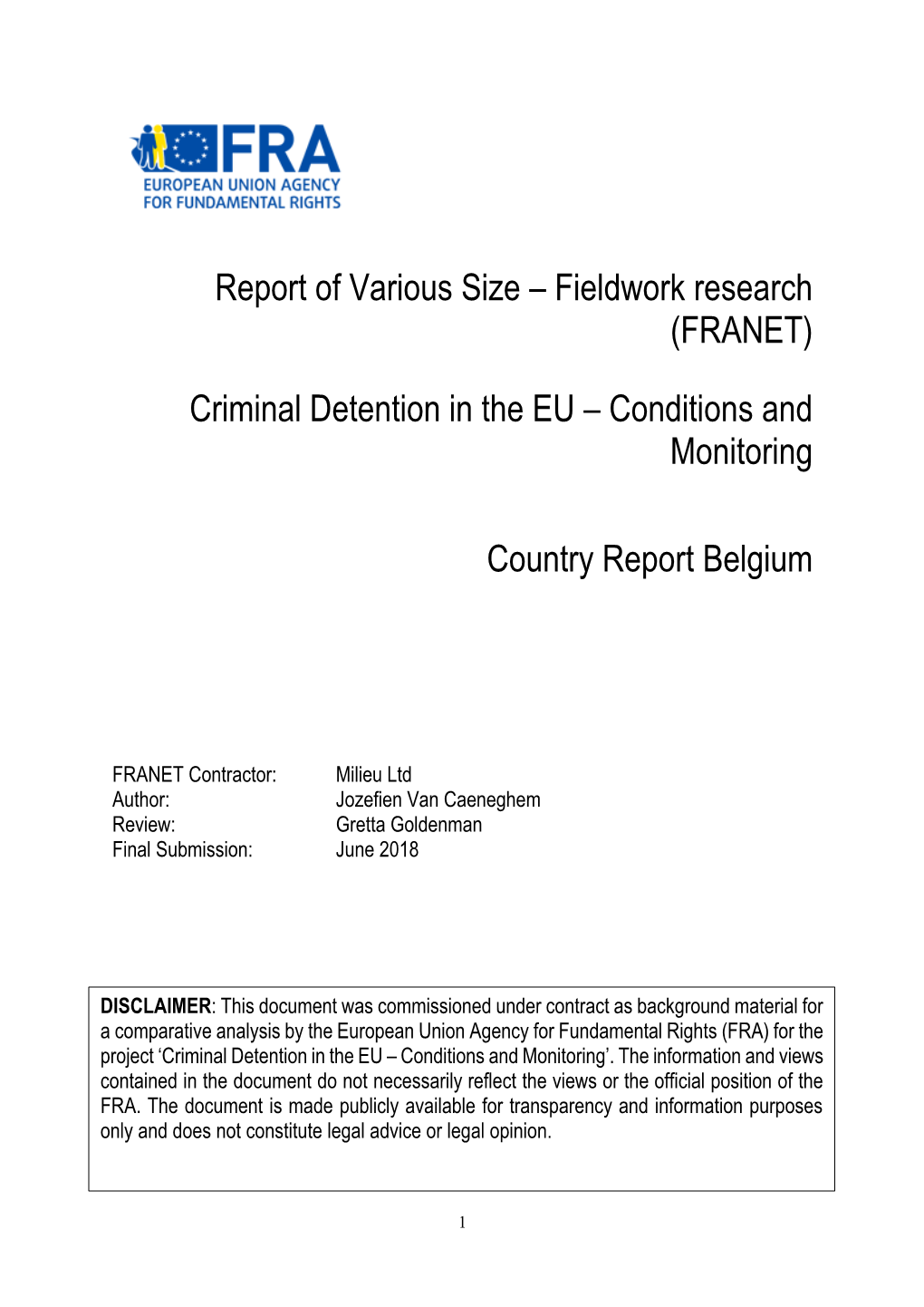 Country Report Belgium