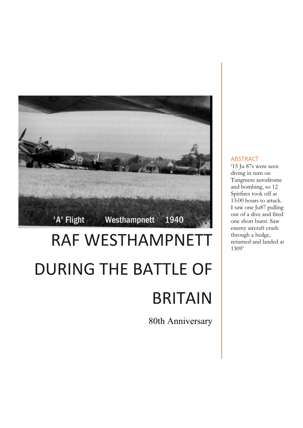 RAF Westhampnett During the Battle of Britain