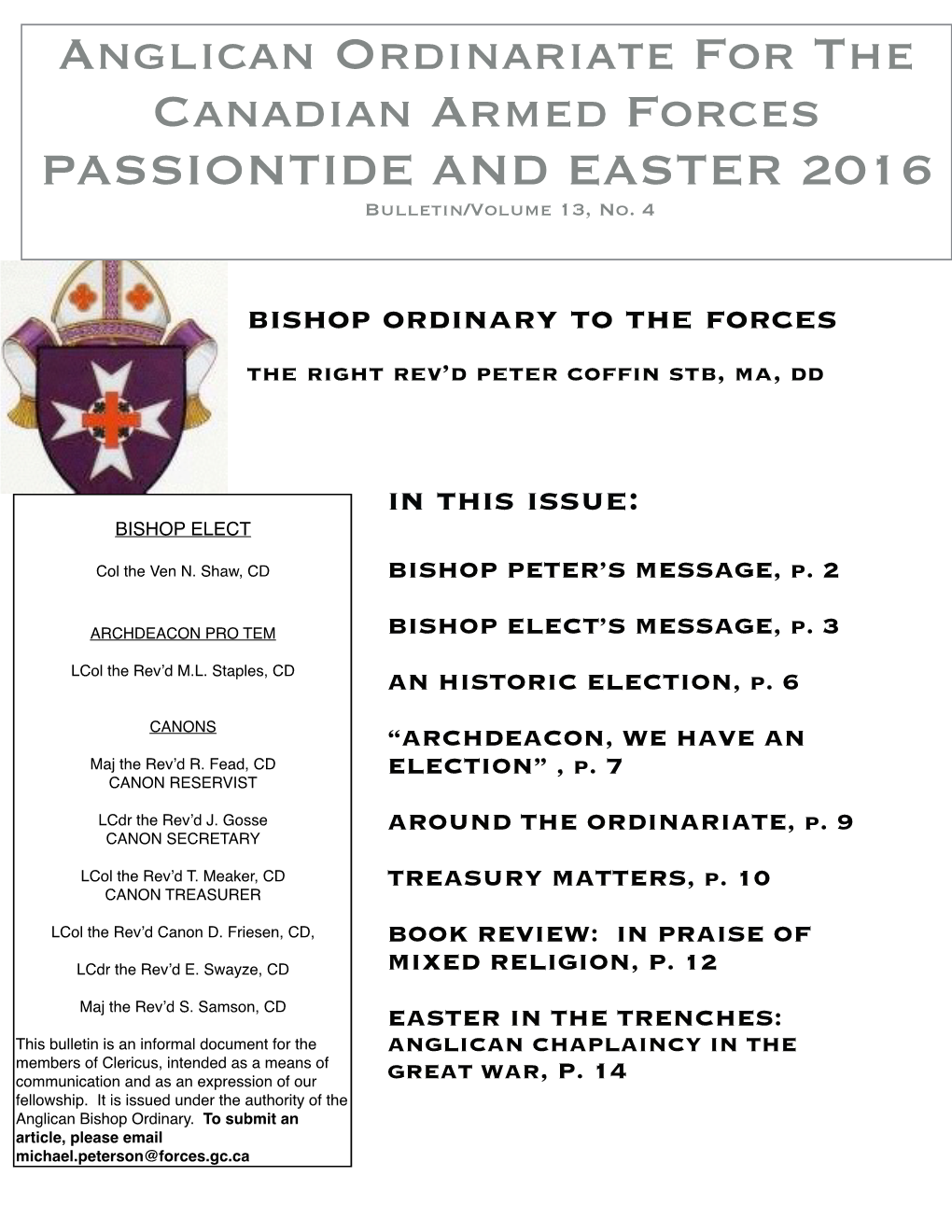Ordinariate Newsletter 2016 – Easter