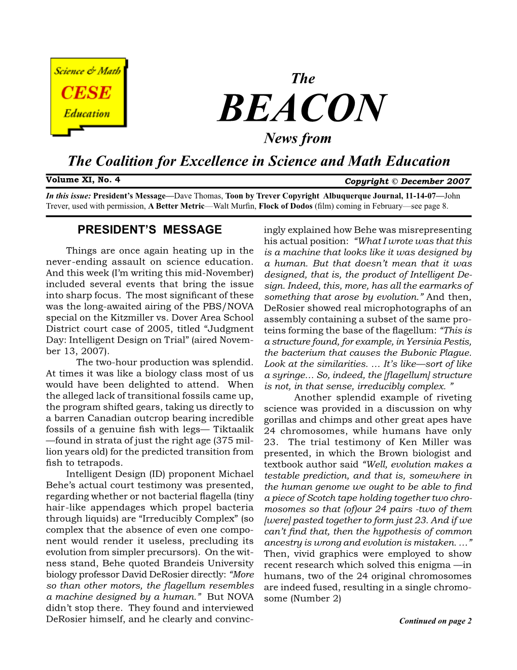 December 2007 Beacon