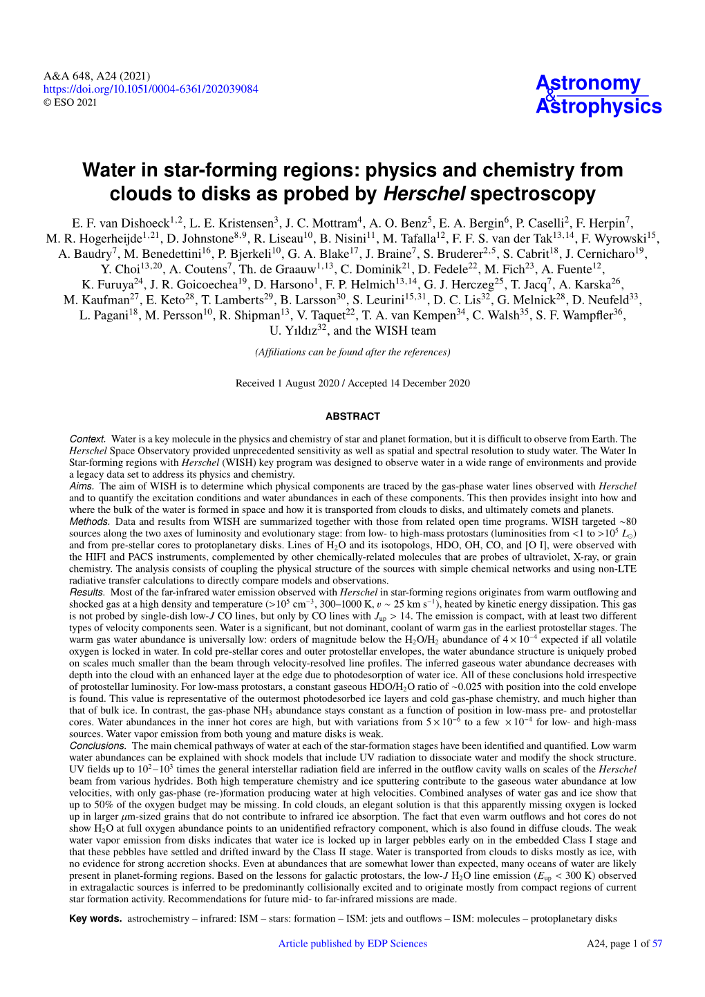 Water in Star-Forming Regions: Physics and Chemistry from Clouds to Disks As Probed by Herschel Spectroscopy E