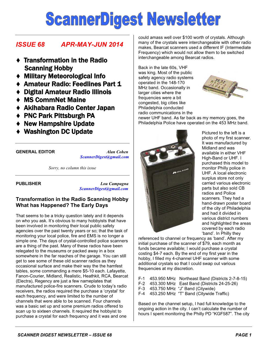 Scanner Digest Newsletter