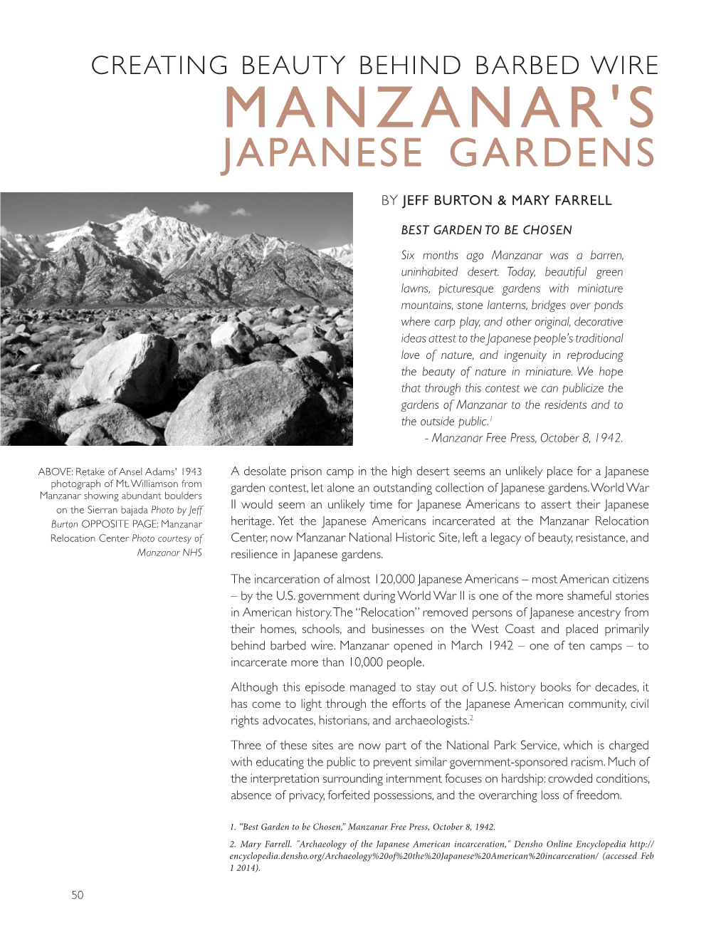 Manzanar's Japanese Gardens