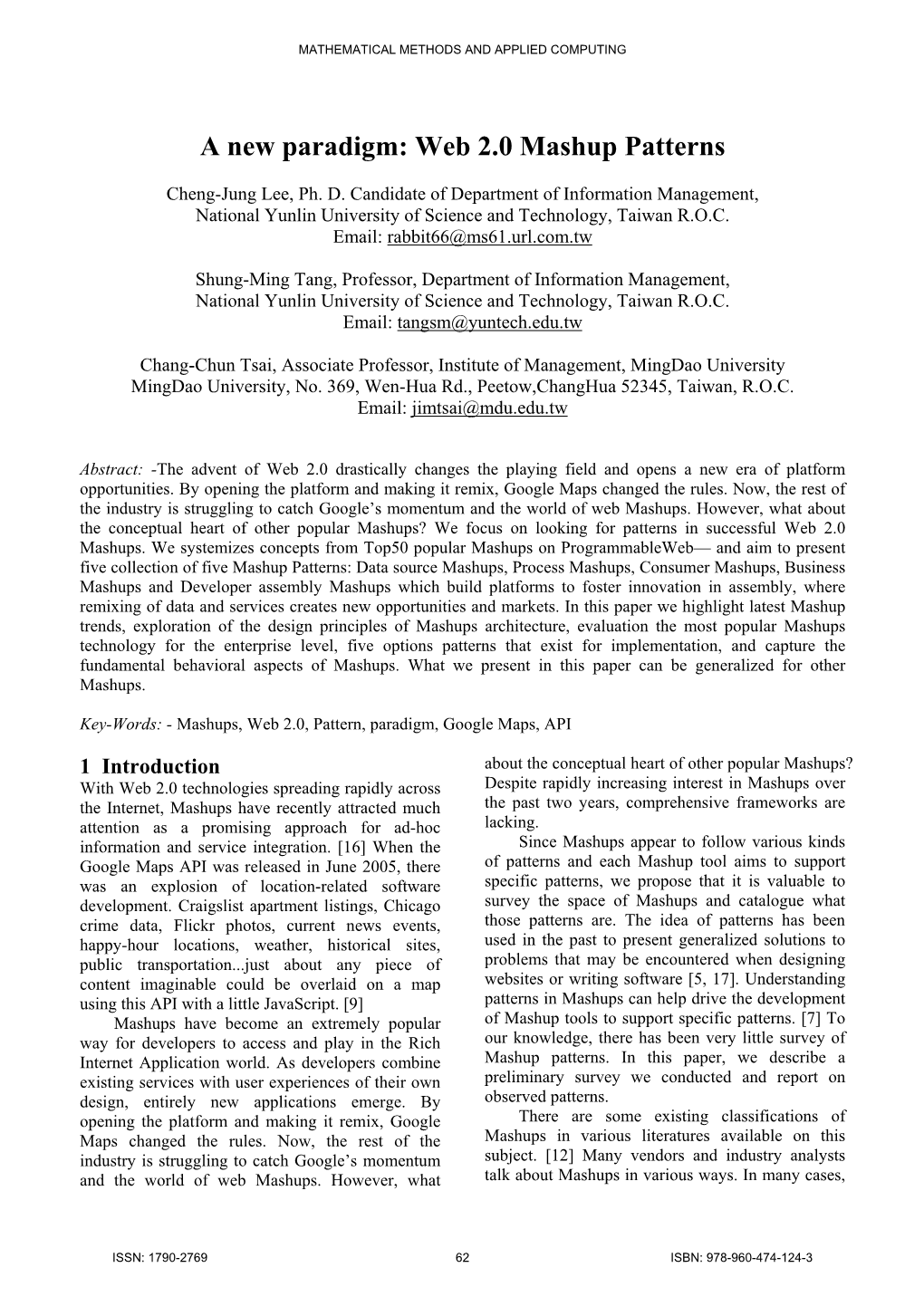 A New Paradigm: Web 2.0 Mashup Patterns