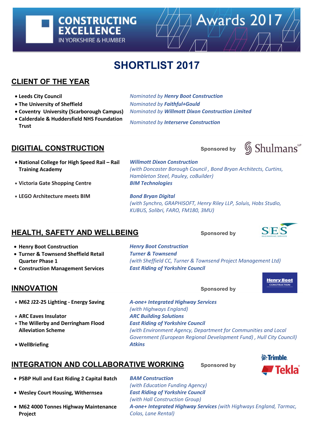 Shortlist 2017