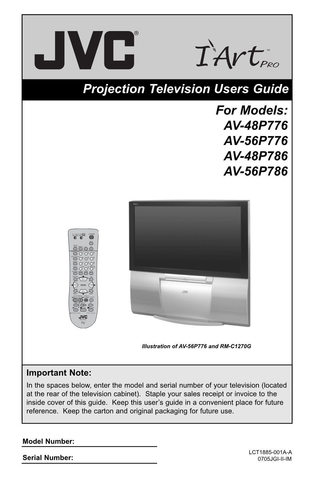 AV-48P776 AV-56P776 AV-48P786 AV-56P786 Projection Television