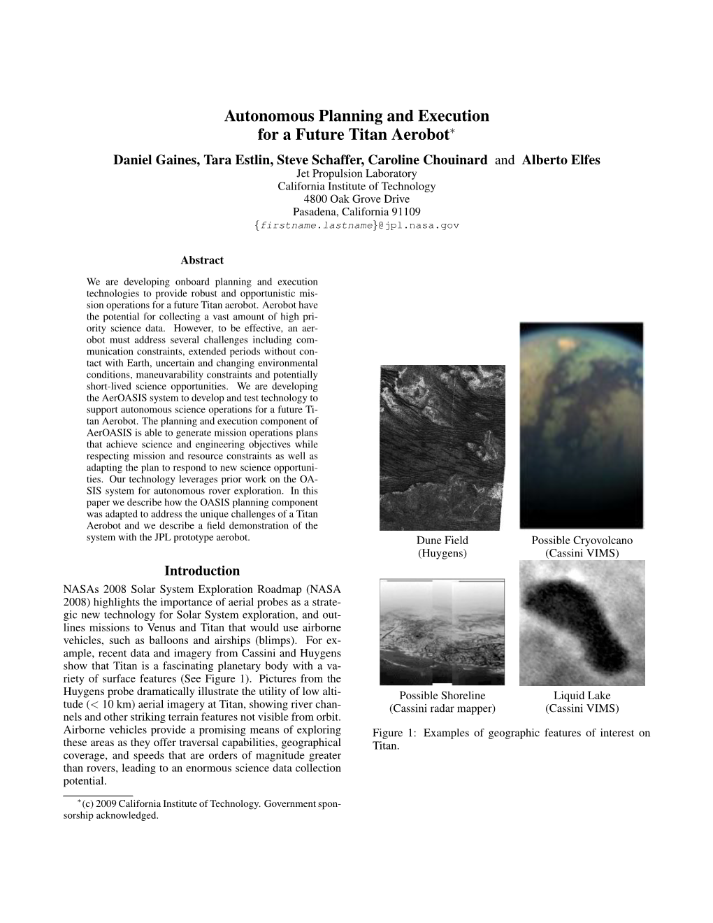 Autonomous Planning and Execution for a Future Titan Aerobot∗