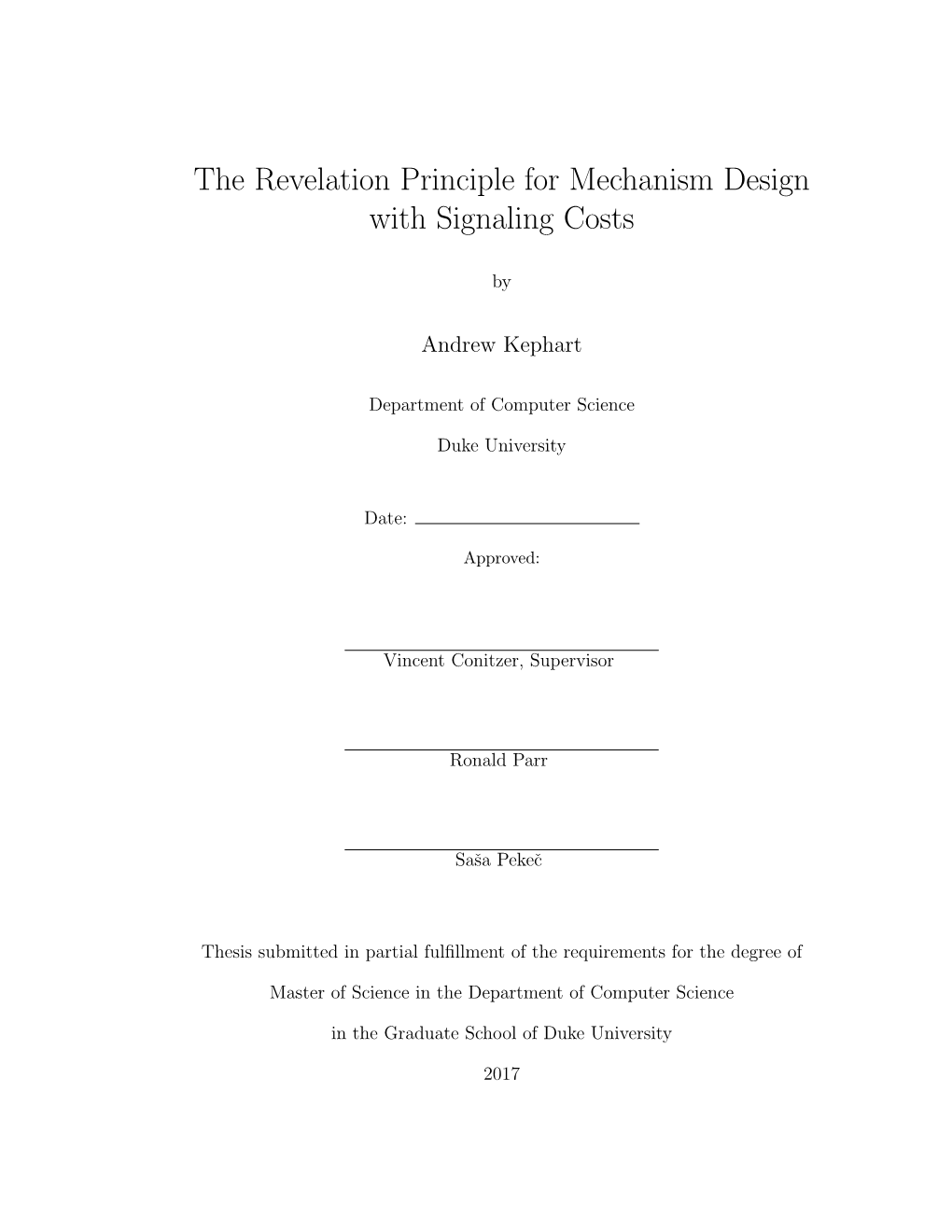 The Revelation Principle for Mechanism Design with Signaling Costs