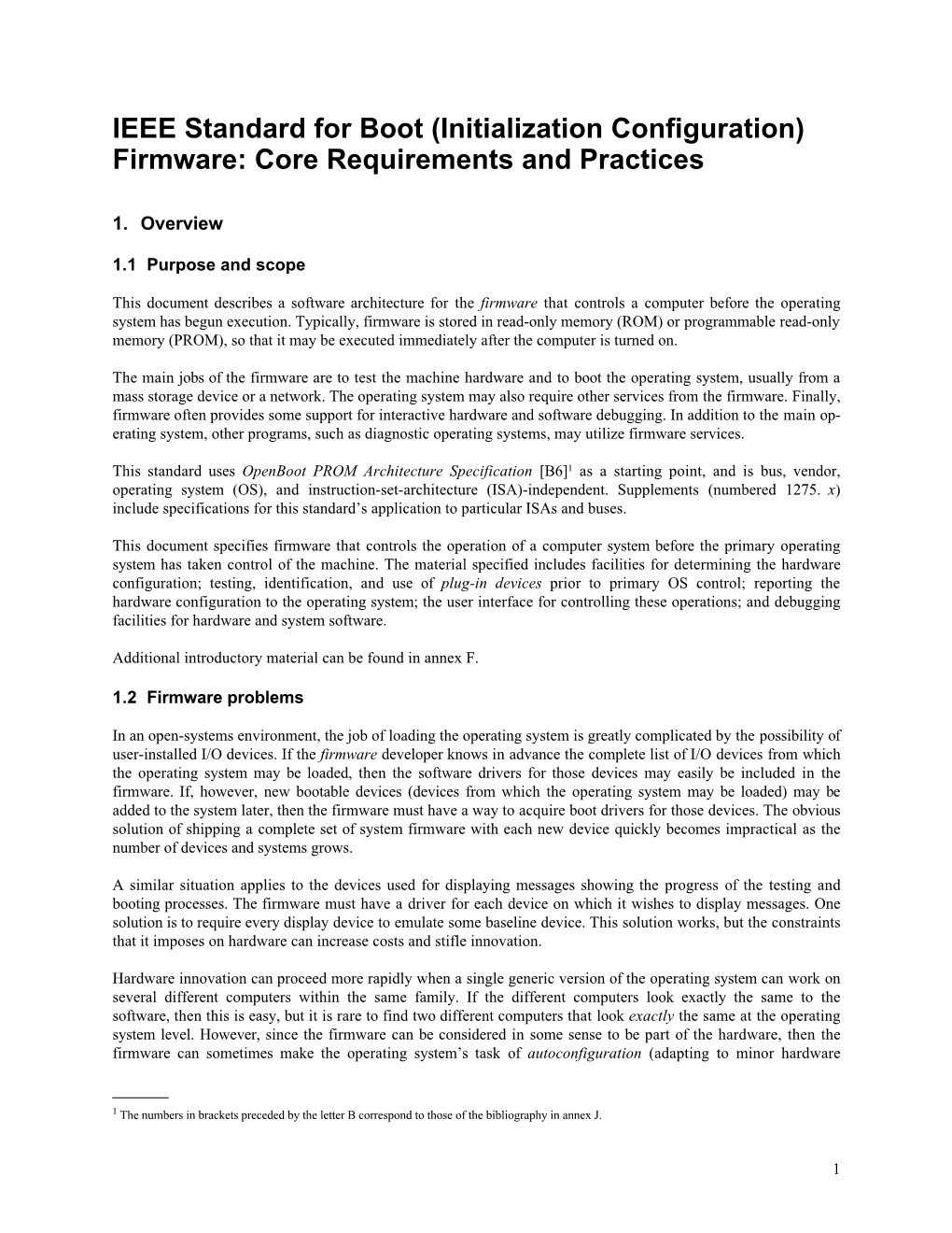 IEEE Standard for Boot (Initialization Configuration) Firmware: Core Requirements and Practices