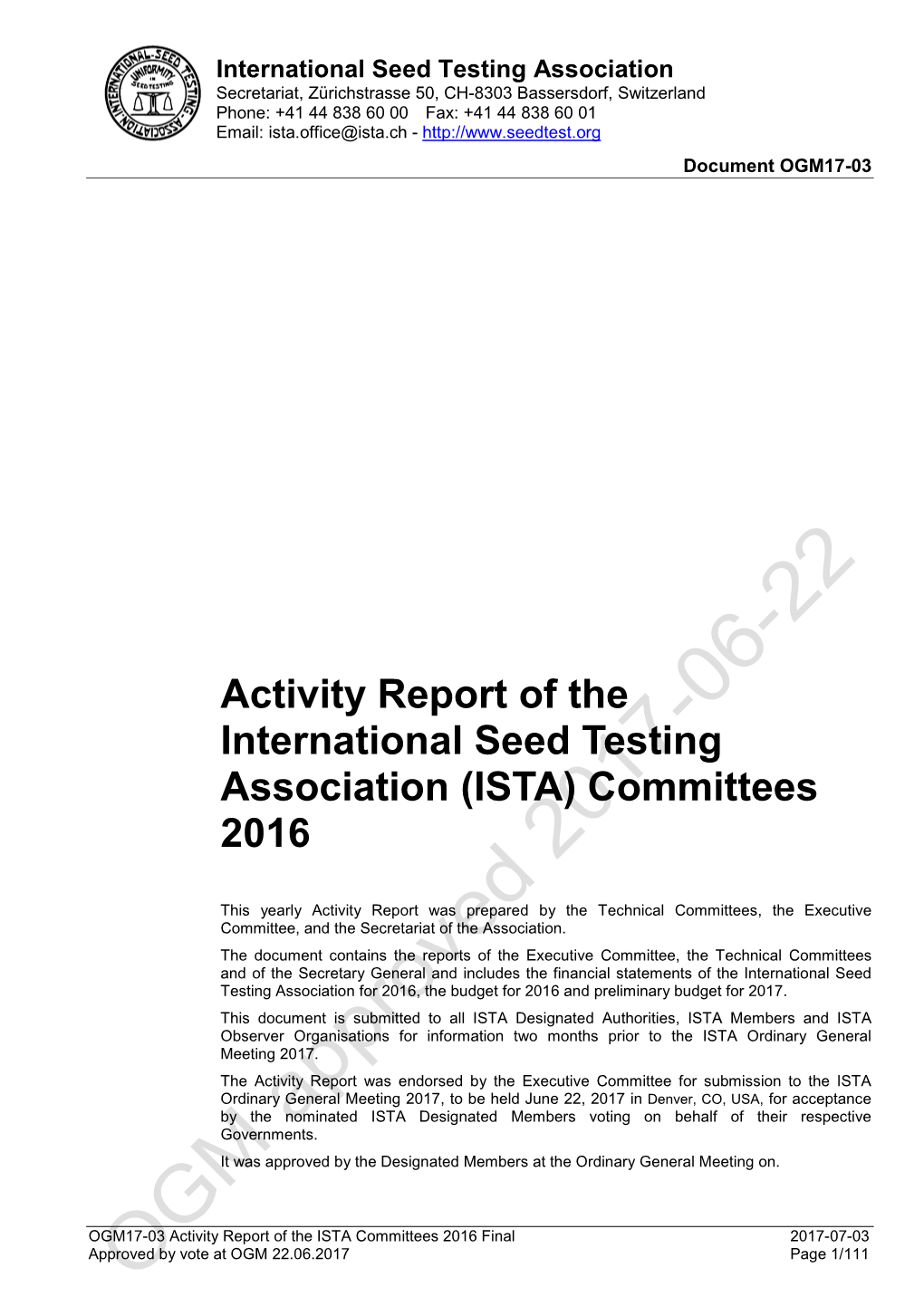ISTA Activity Report 2016