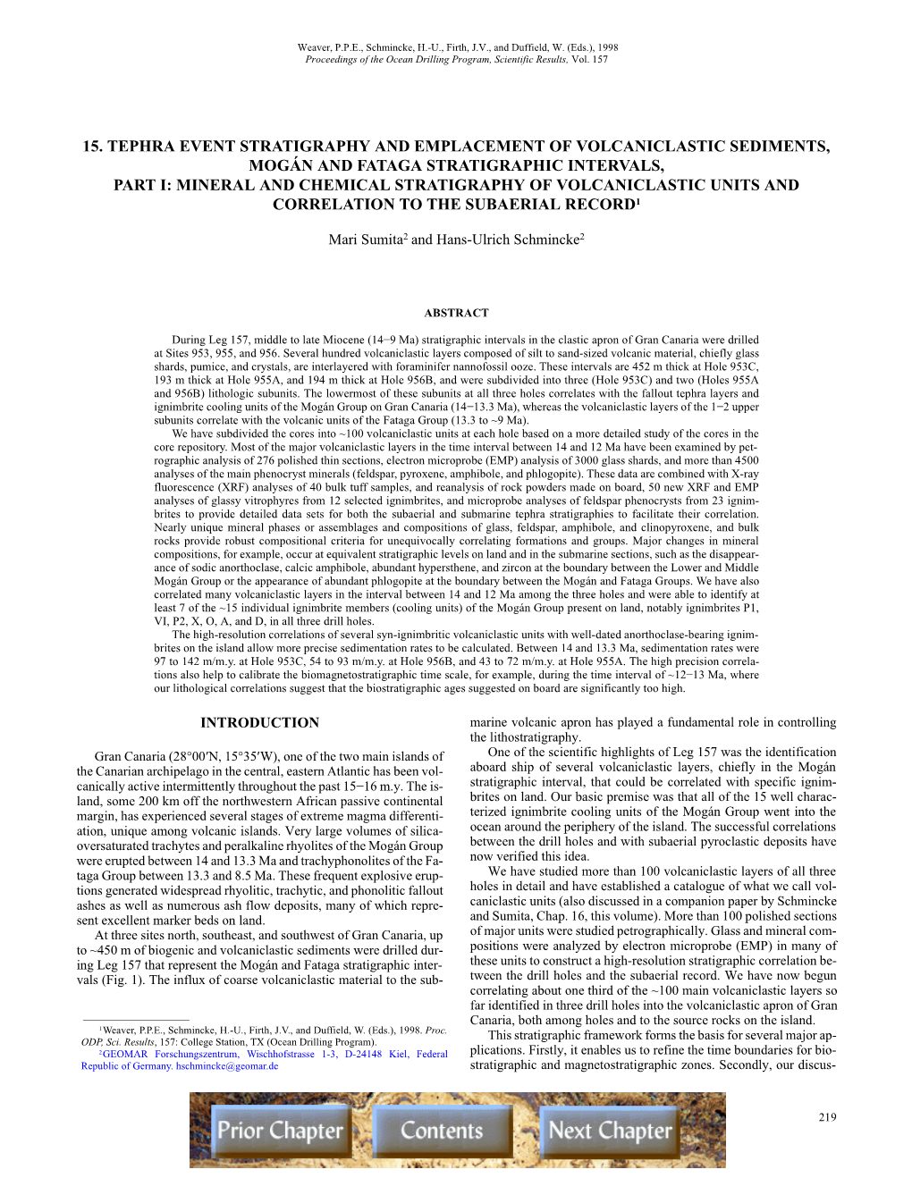 Tephra Event Stratigraphy and Emplacement of Volcaniclastic