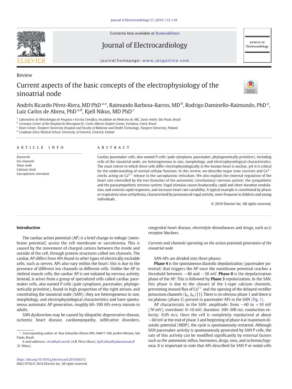 Current Aspects of the Basic Concepts of the Electrophysiology of the Sinoatrial Node