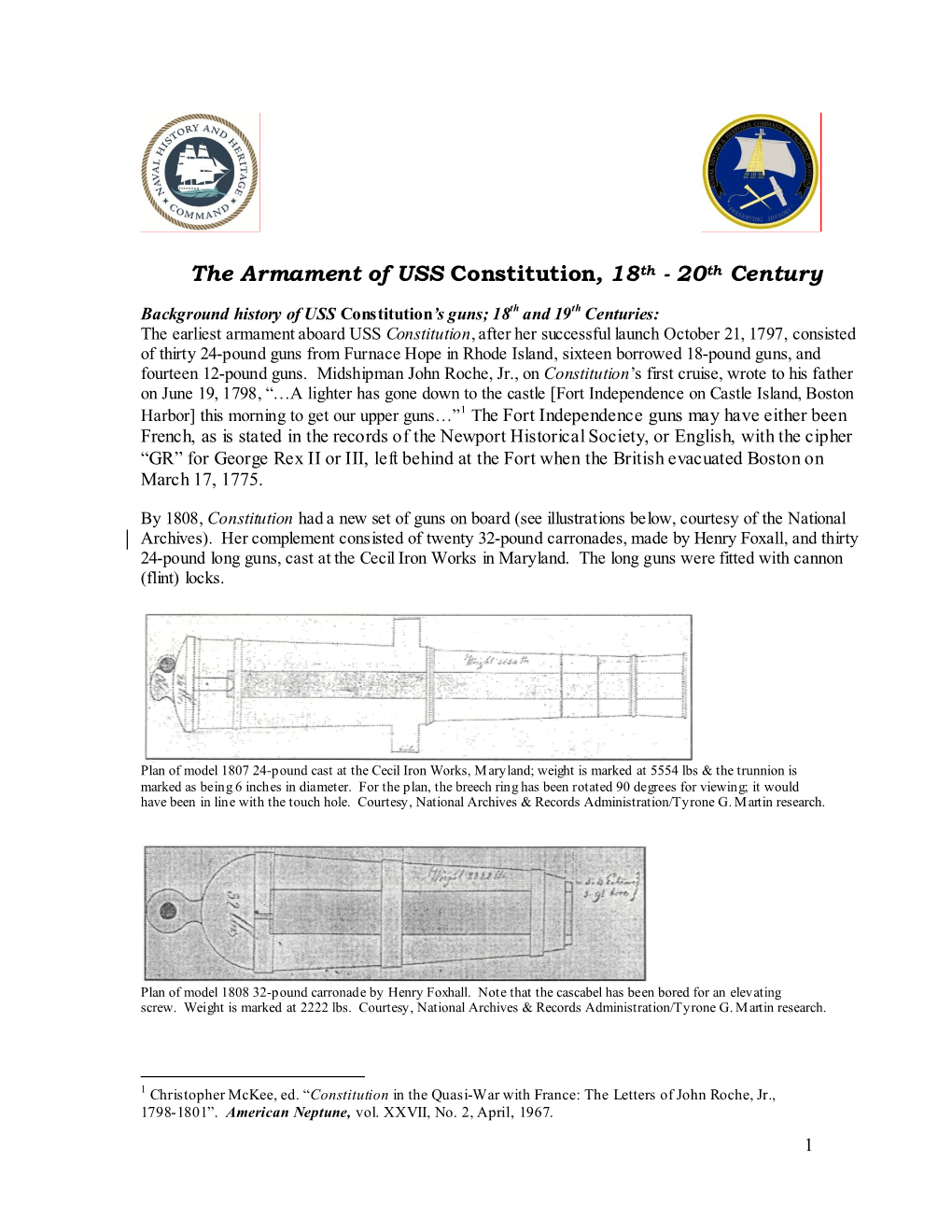 The Armament of USS Constitution, 20Th Century