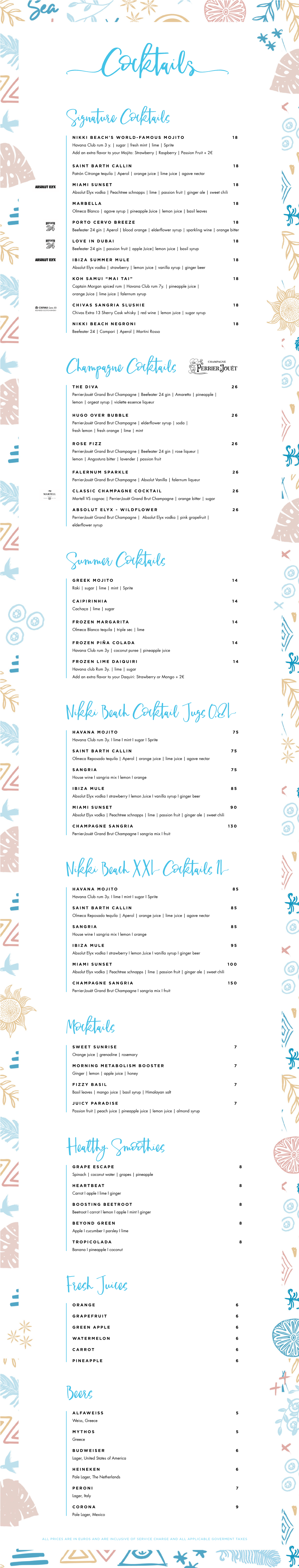 Cocktails Menu