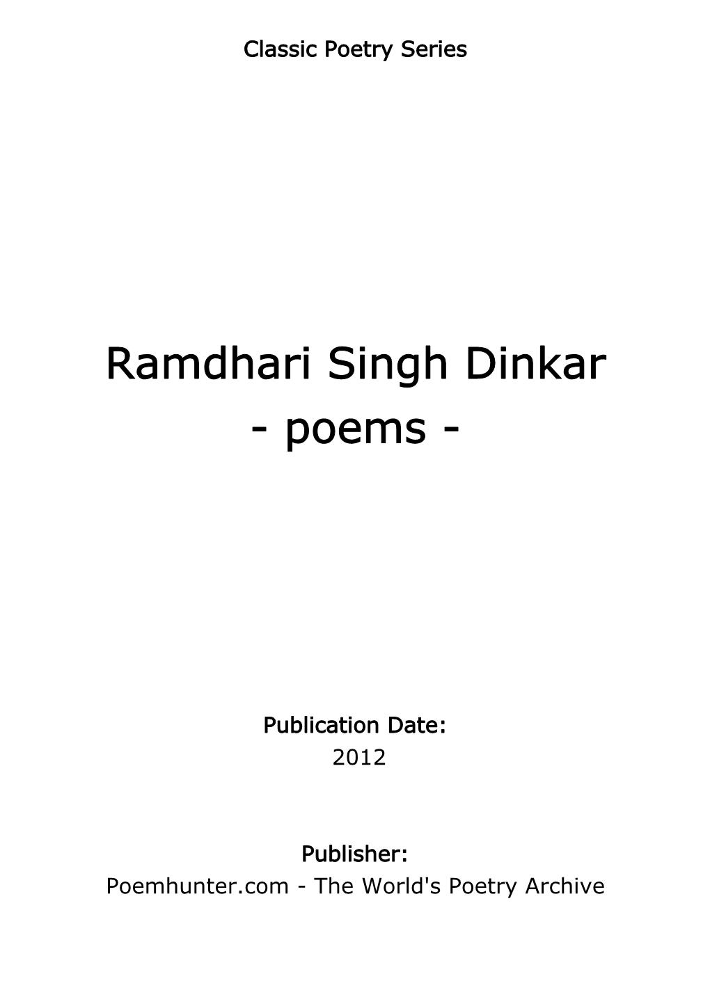 Ramdhari Singh Dinkar - Poems