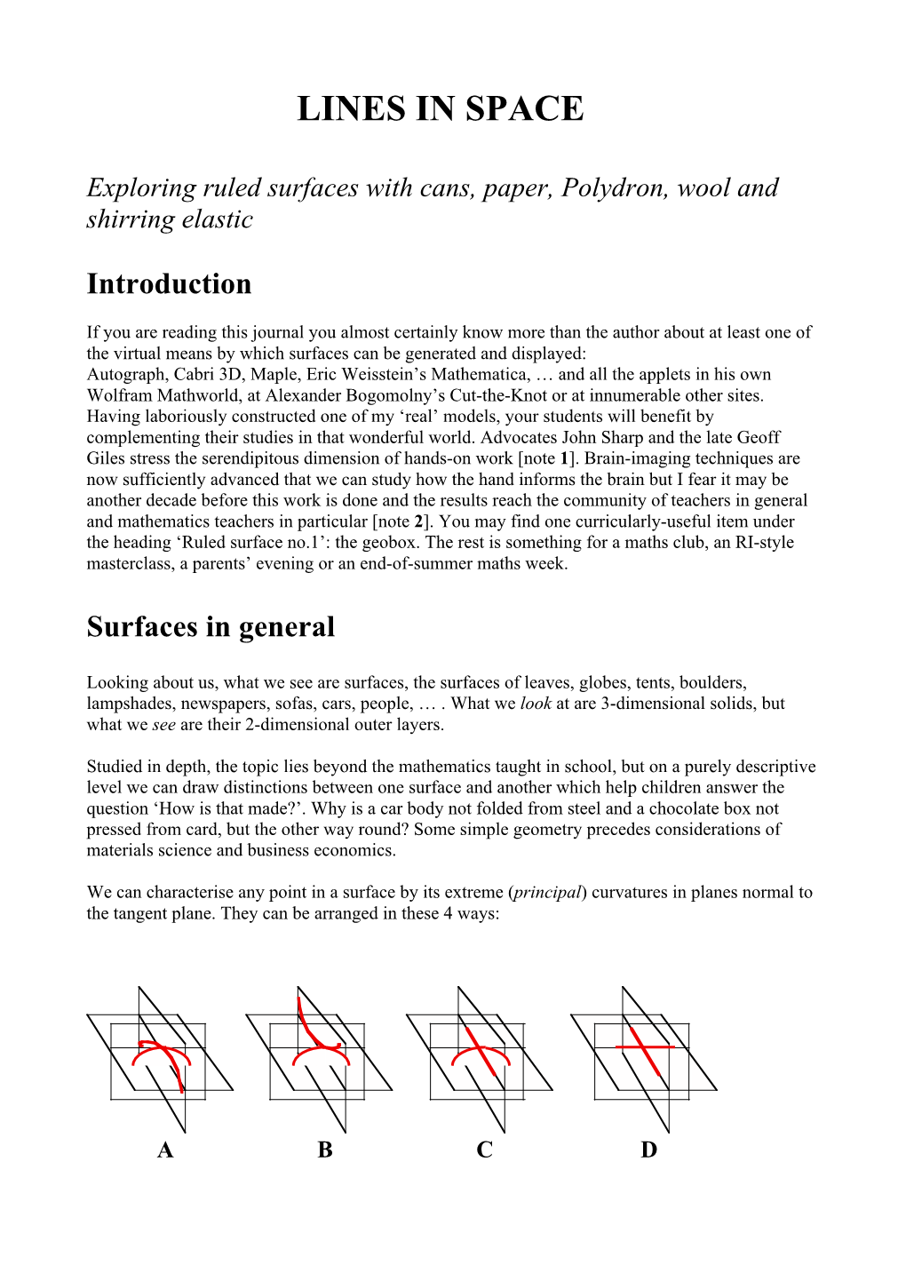 Lines in Space (Pdf)