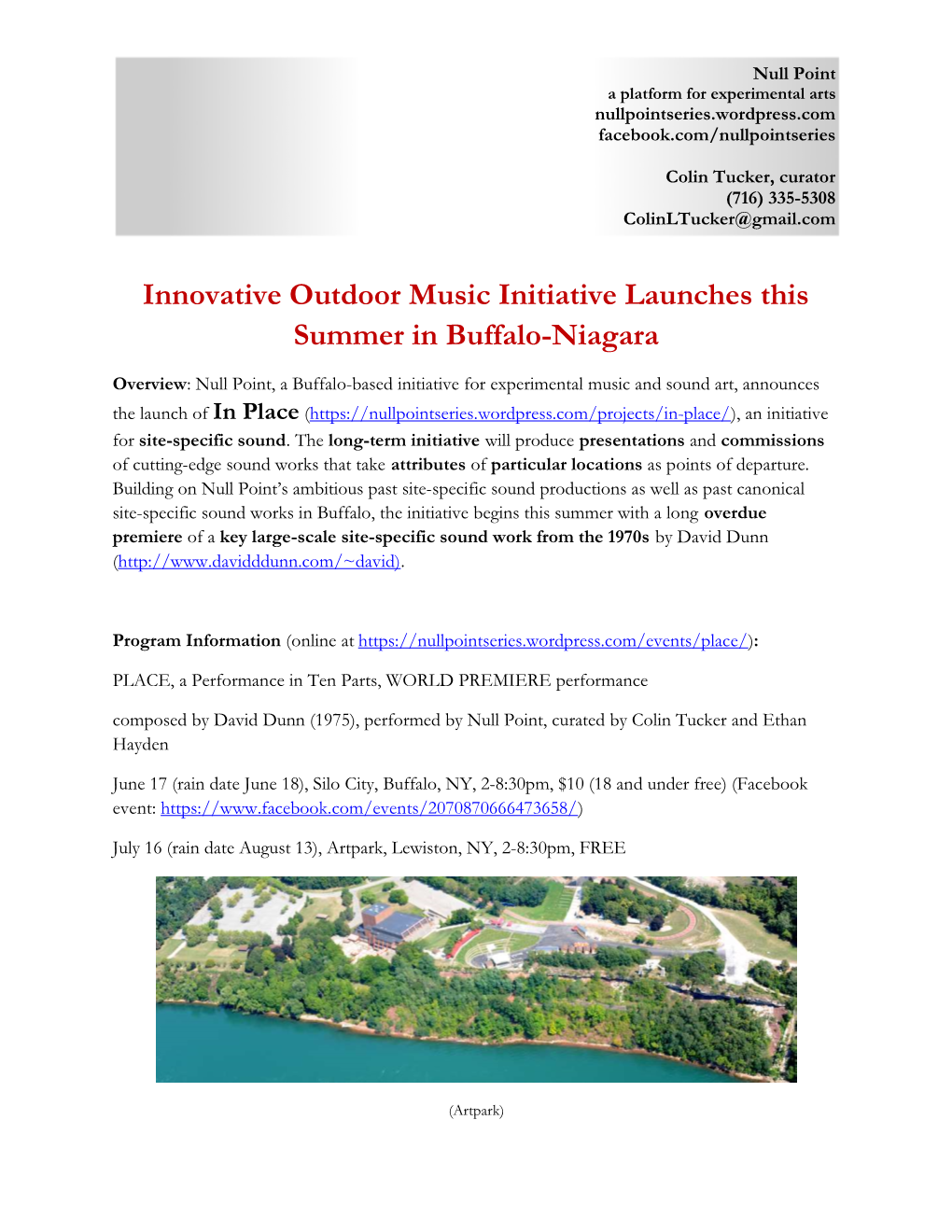 Innovative Outdoor Music Initiative Launches This Summer in Buffalo-Niagara