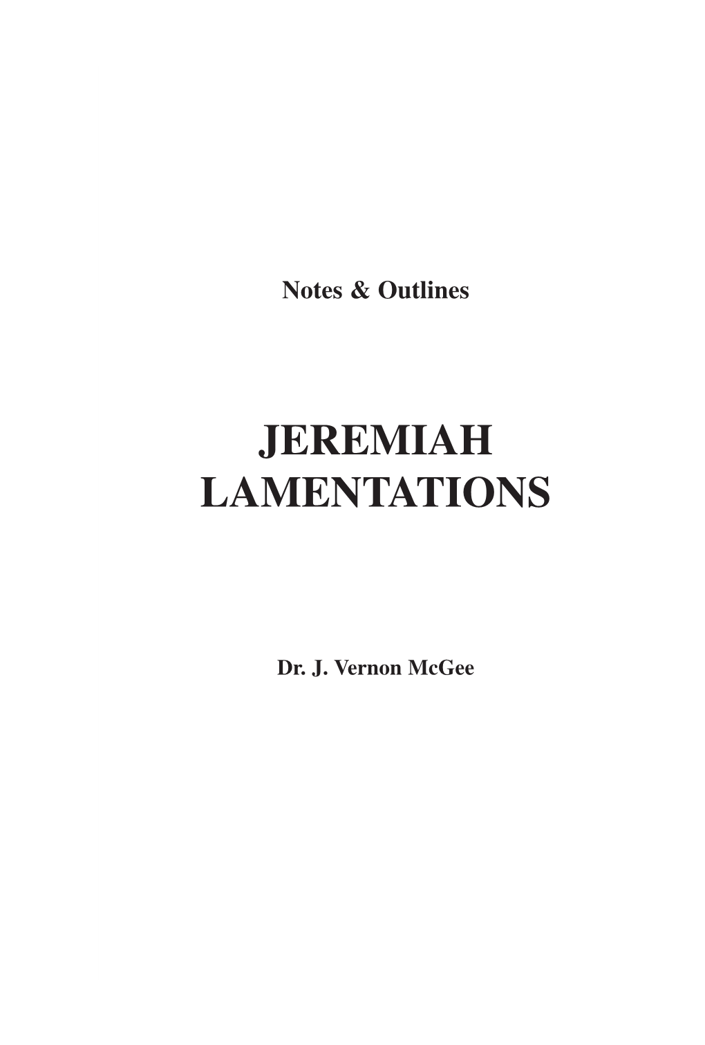 Jeremiah Lamentations