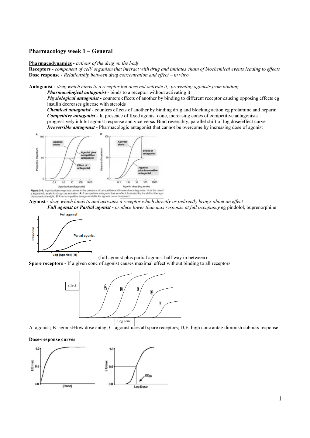 1 Pharmacology Week 1 – General