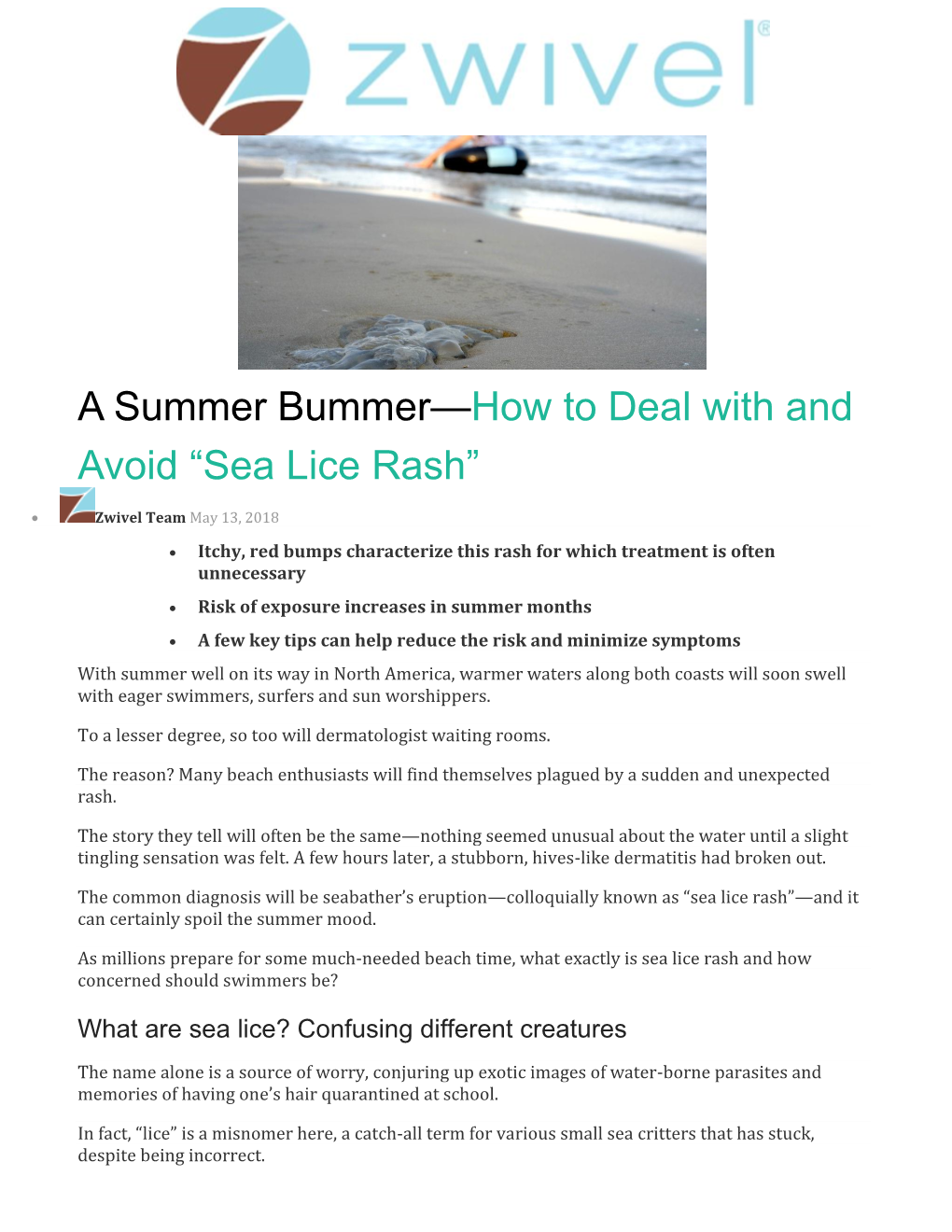 Sea Lice Rash”