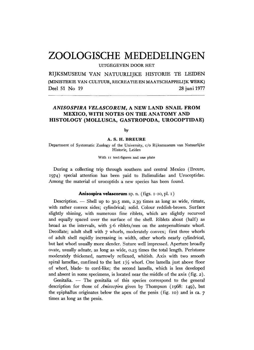 Zoologische Mededelingen