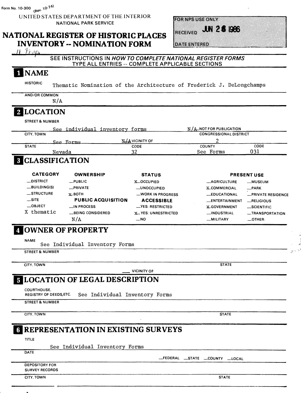 (LOCATION STREET & NUMBER See Individual Inventory Forms N/A-NOT for PUBLICATION CITY, TOWN CONGRESSIONAL DISTRICT