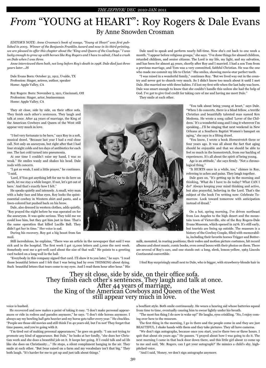 From “YOUNG at HEART”: Roy Rogers & Dale Evans