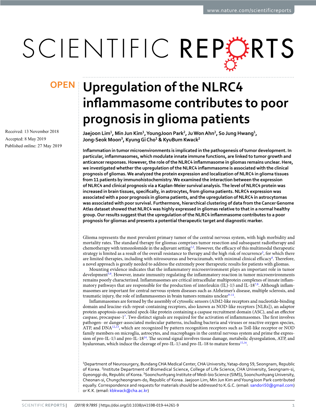 Upregulation of the NLRC4 Inflammasome Contributes to Poor