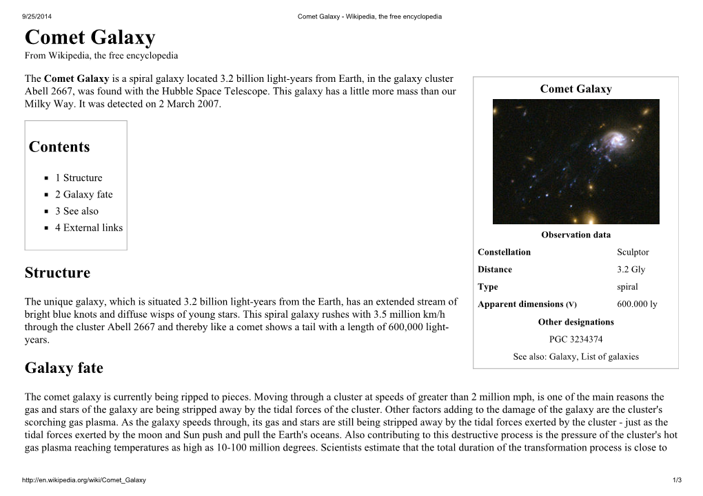 Comet Galaxy - Wikipedia, the Free Encyclopedia Comet Galaxy from Wikipedia, the Free Encyclopedia