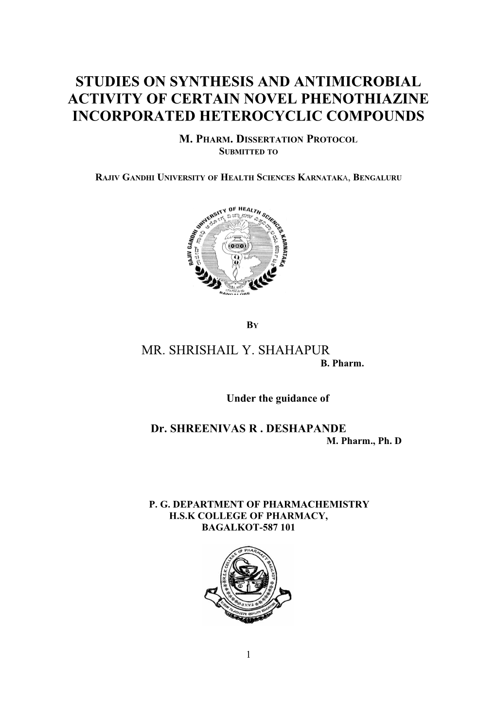 Microwave Assisted Synthesis Of