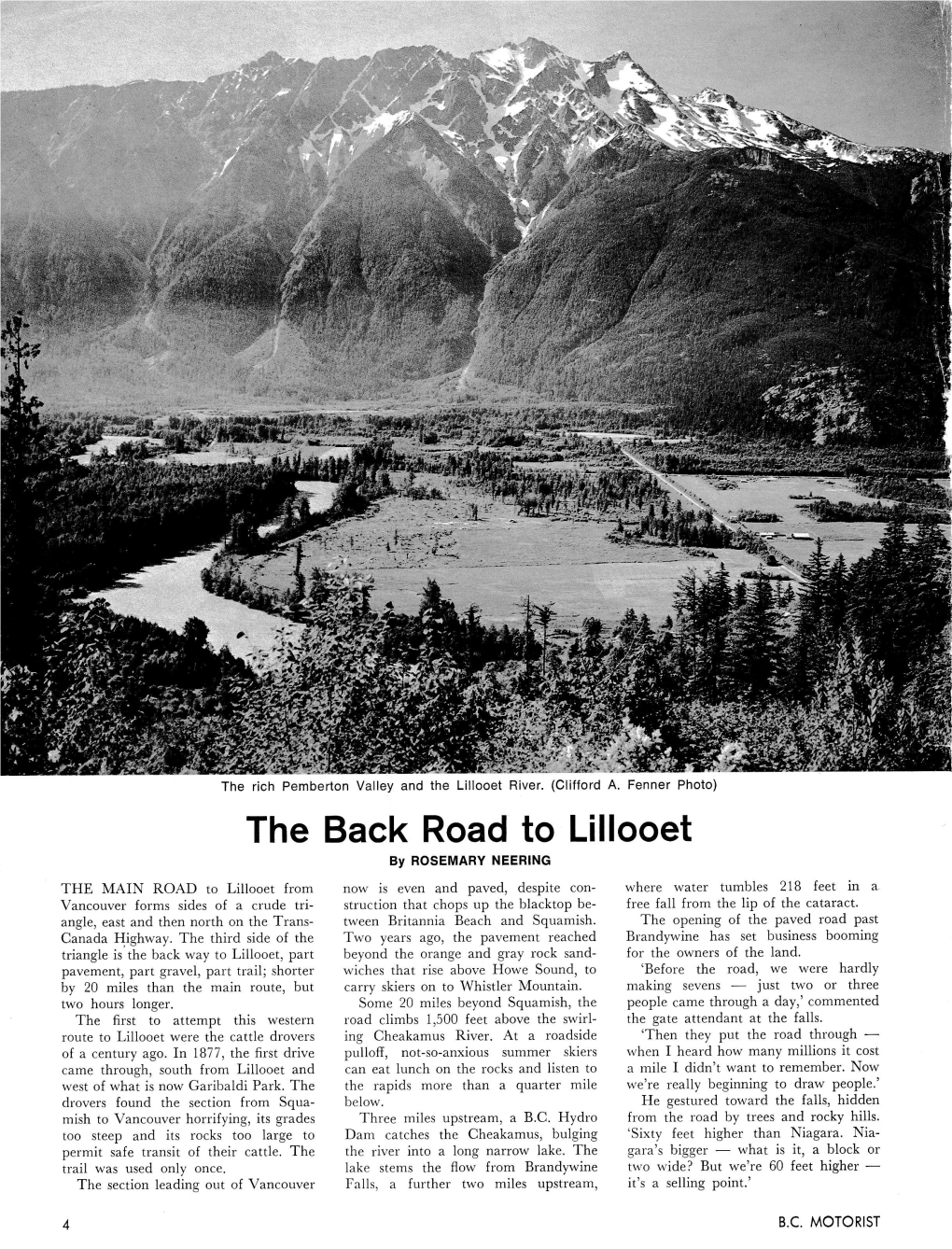 The Back Road to Lillooet by ROSEMARY NEERING