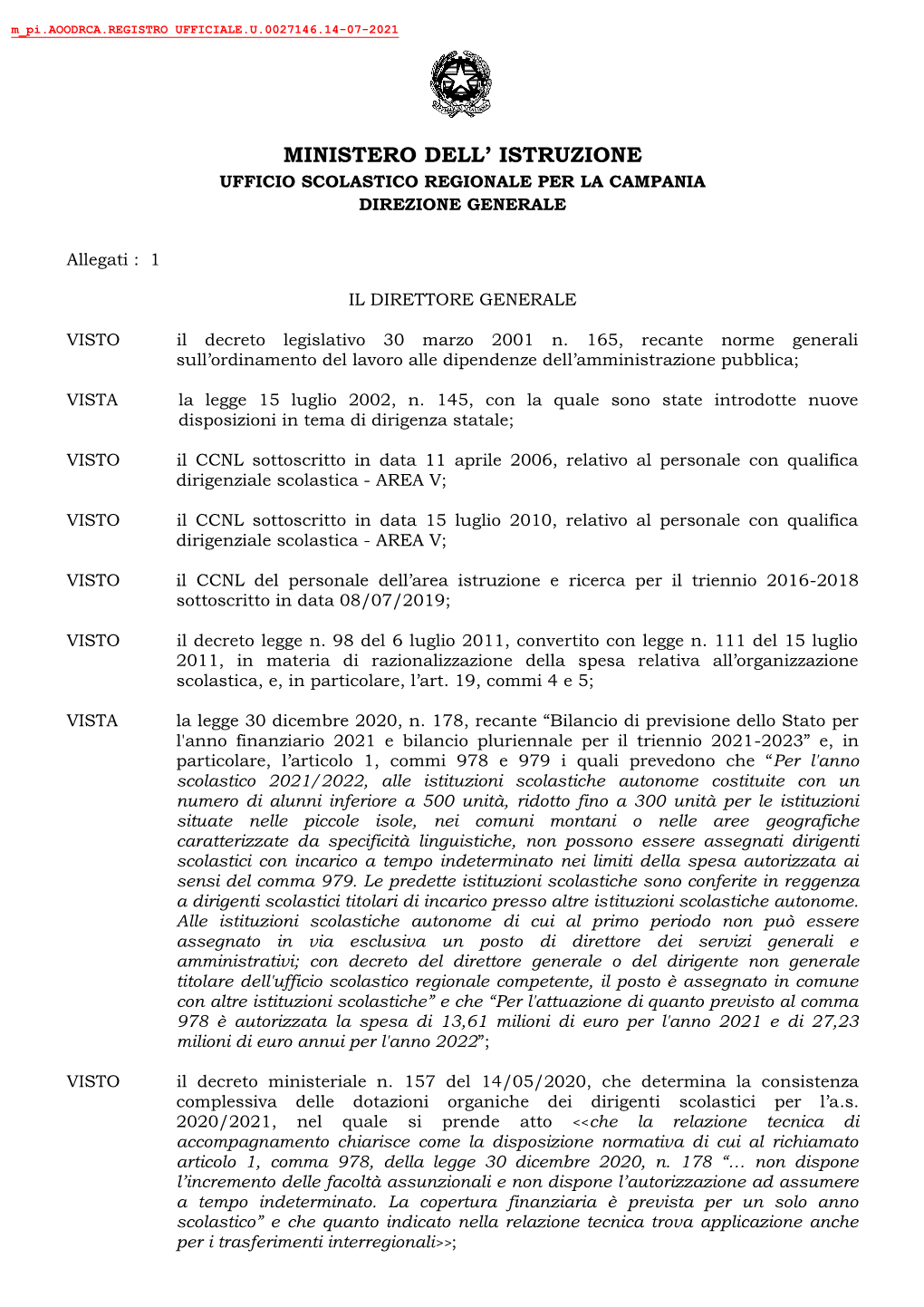 Mobilità Regionale Ed Interregionale Dirigenti Scolastici