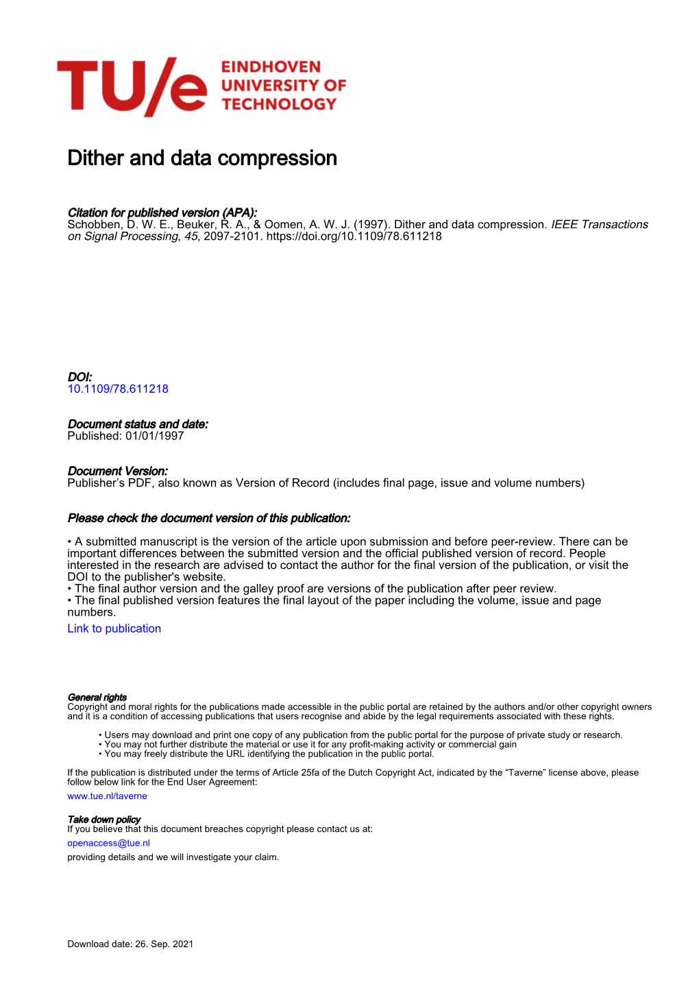 Dither and Data Compression