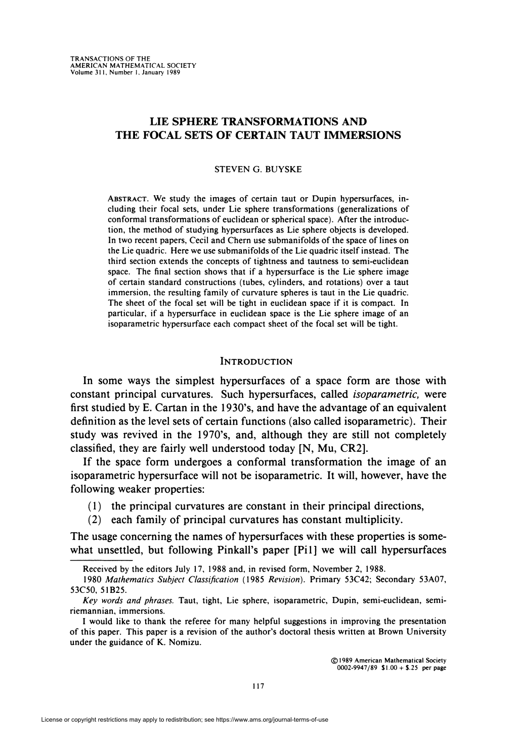 Lie Sphere Transformations and the Focal Sets of Certain Taut Immersions