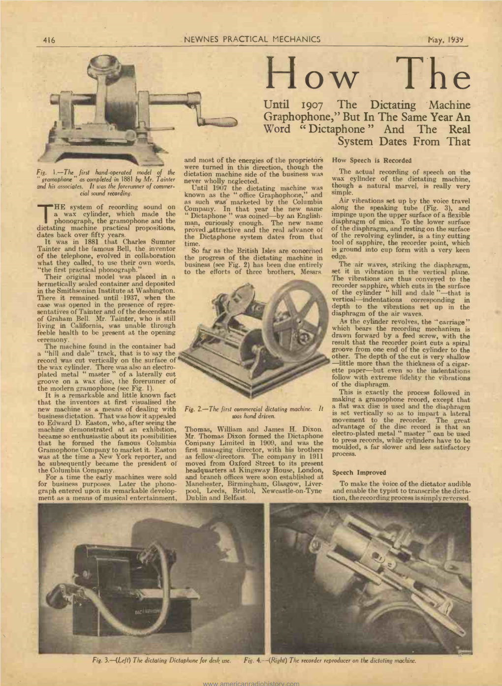 How the Until1907 Thedictatingmachine Graphophone,