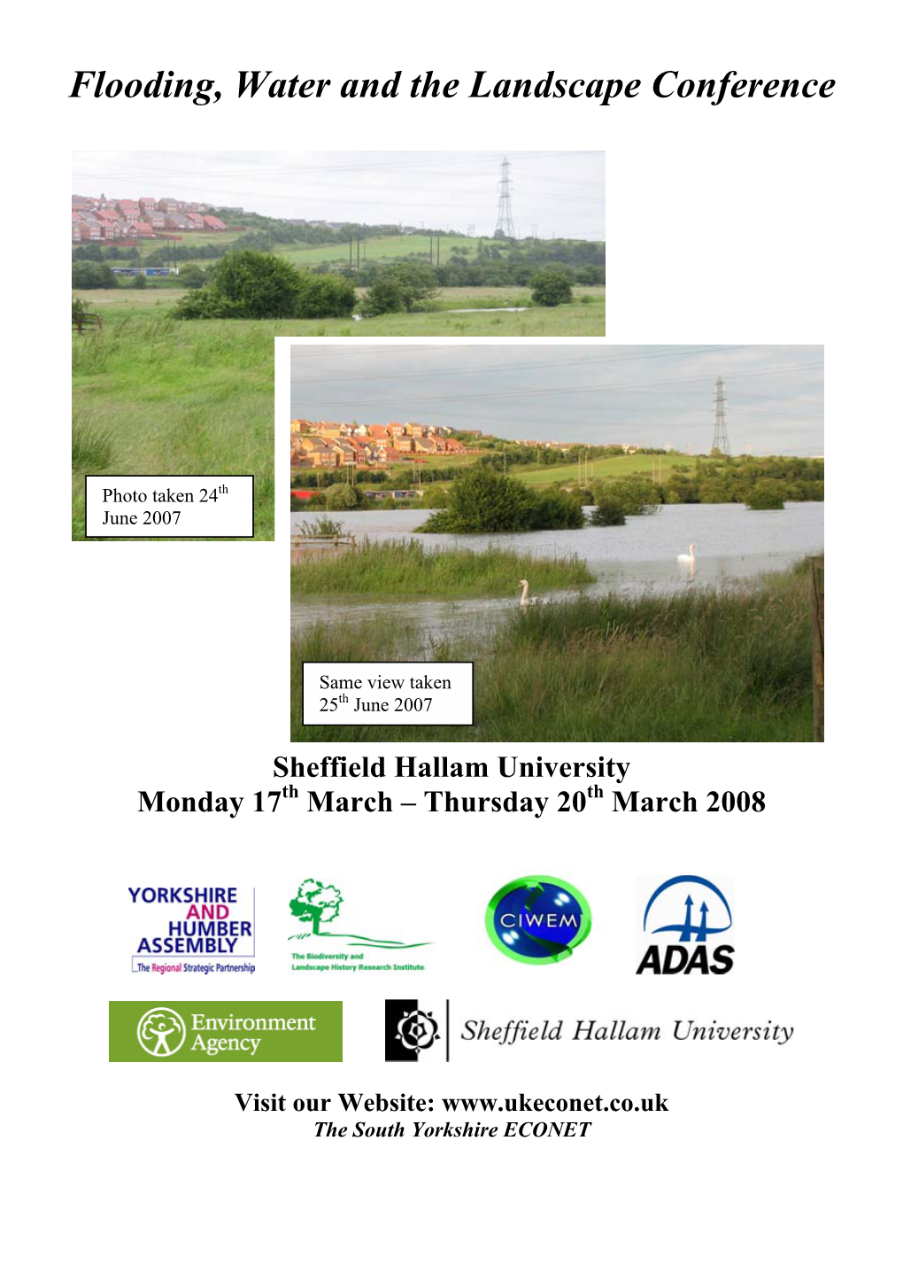 Flooding, Water and the Landscape Conference