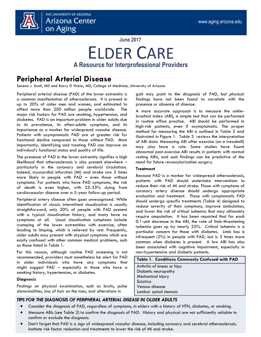 Peripheral Arterial Disease Serena J