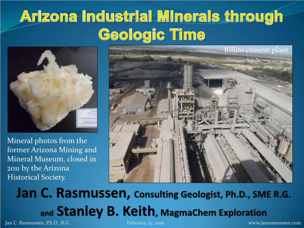 Minerals in Arizona Through Geologic History