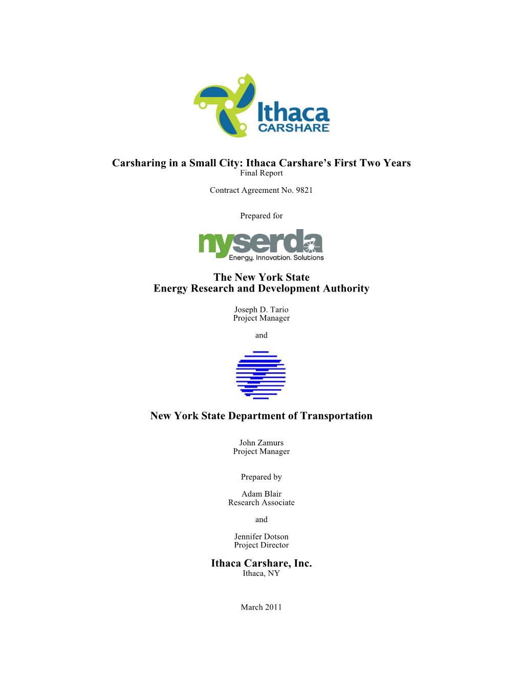 Ithaca Carshare's First Two Years March 2011