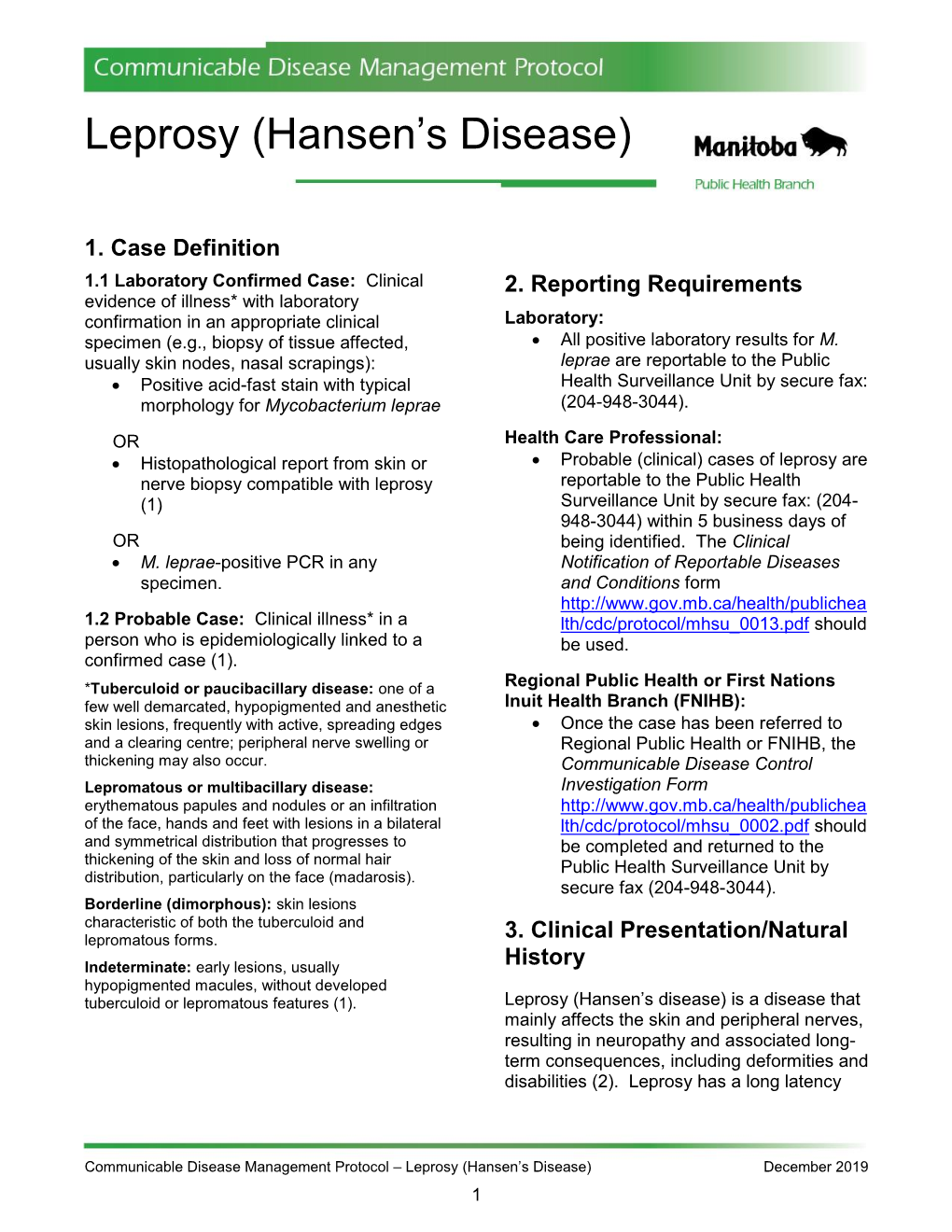 Leprosy (Hansen's Disease)