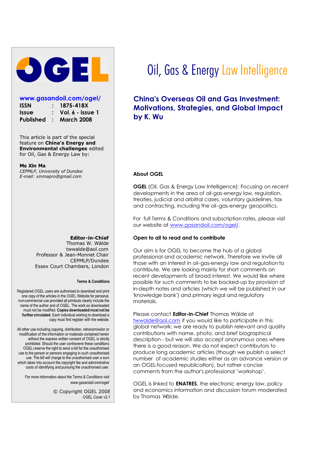 Oil, Gas & Energy Law Intelligence