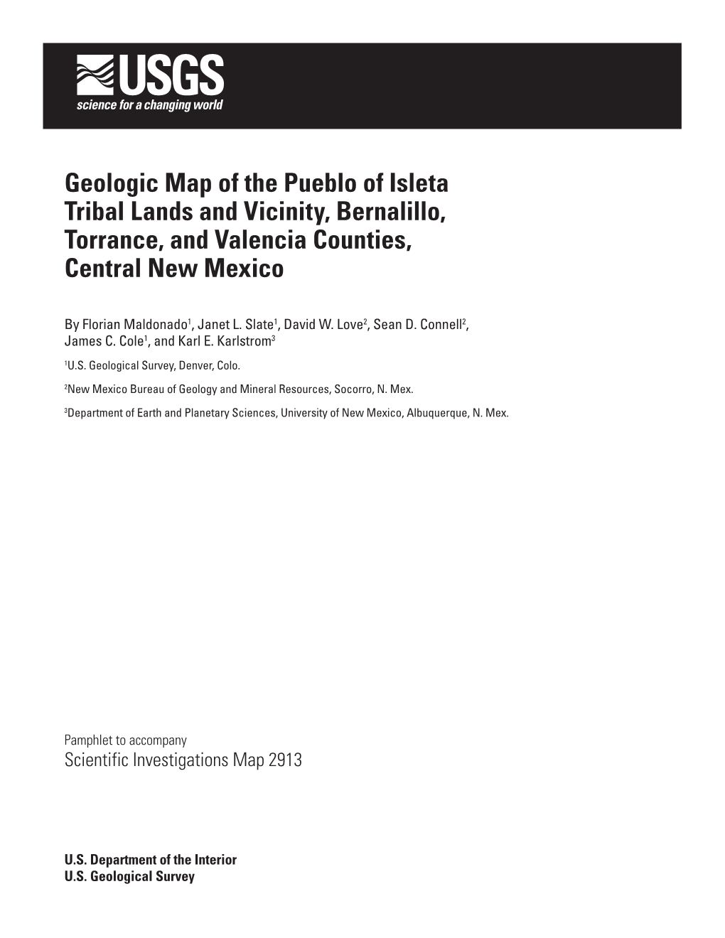 Geologic Map of the Pueblo of Isleta Tribal Lands and Vicinity, Bernalillo, Torrance, and Valencia Counties, Central New Mexico