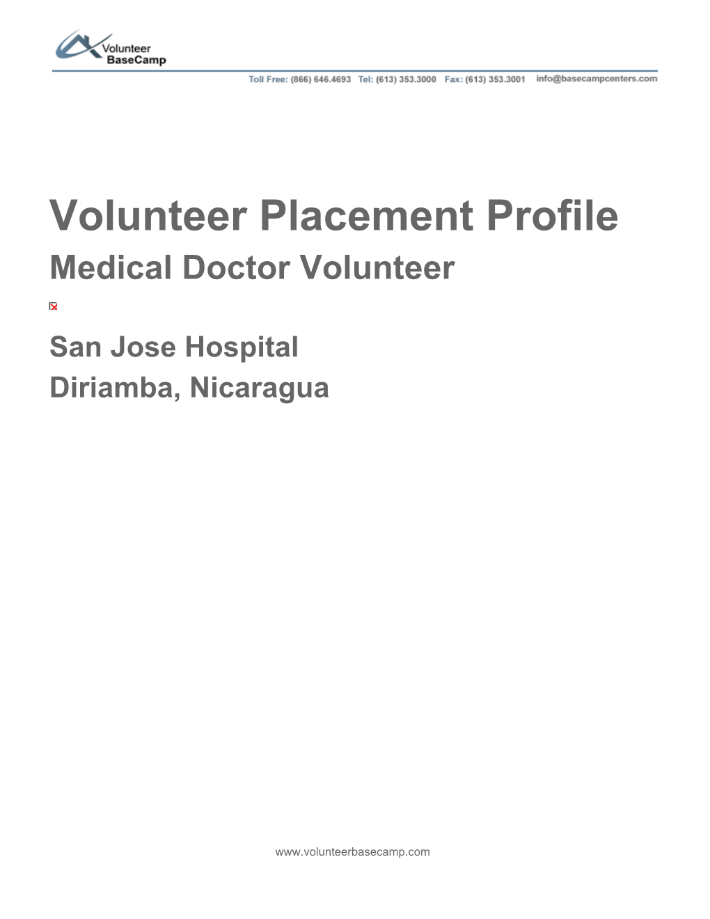 Volunteer Placement Profile Medical Doctor Volunteer