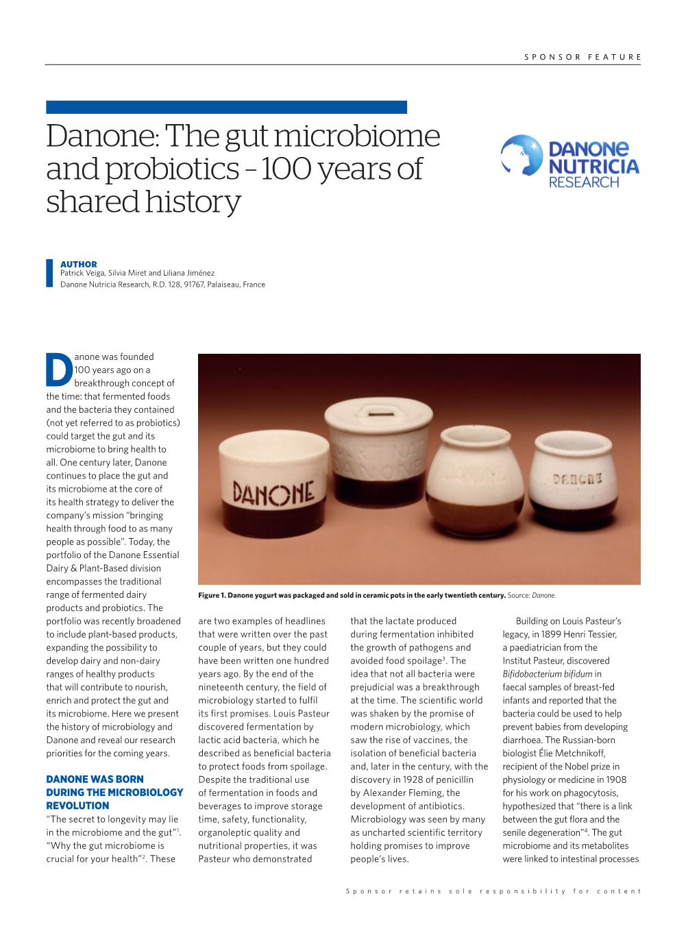 Danone: the Gut Microbiome and Probiotics – 100 Years of Shared History