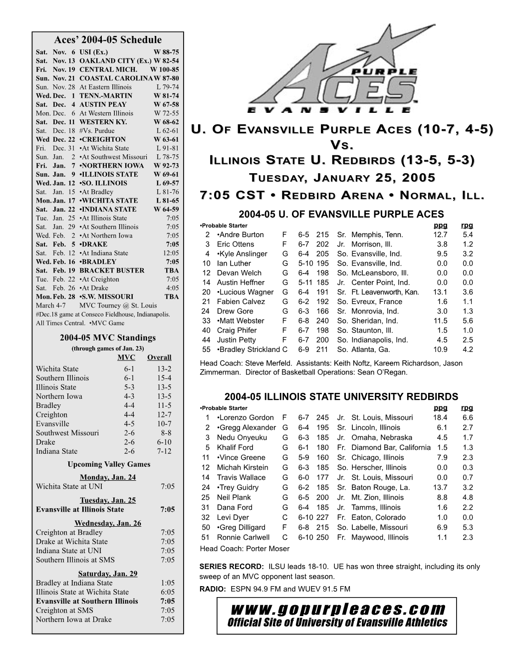 Game Notes 1-25-05