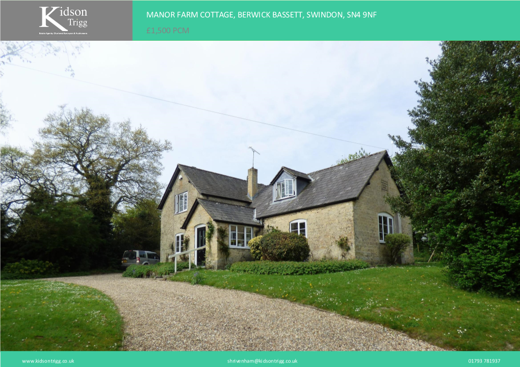 Manor Farm Cottage, Berwick Bassett, Swindon, Sn4 9Nf £1,500 Pcm